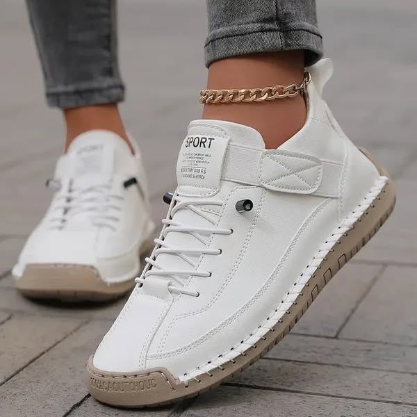 Dames Casual Sneakers – Veters en Klittenbandsluiting