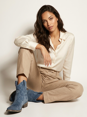 Dames Cowboy Enkellaarsjes – Western Model met Blokhak