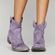 Dames Cowboy Enkellaarsjes – Western Model met Blokhak