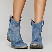 Dames Cowboy Enkellaarsjes – Western Model met Blokhak