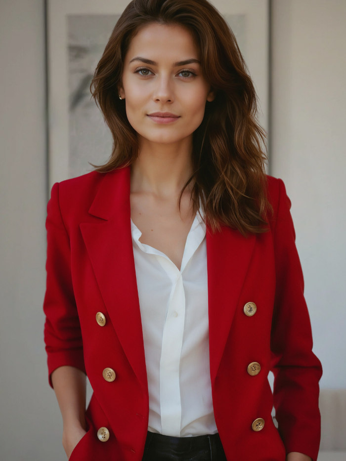 Double-breasted blazer with gold buttons - Victoria