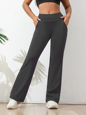 Comfortable high-waisted flared trousers - Nora