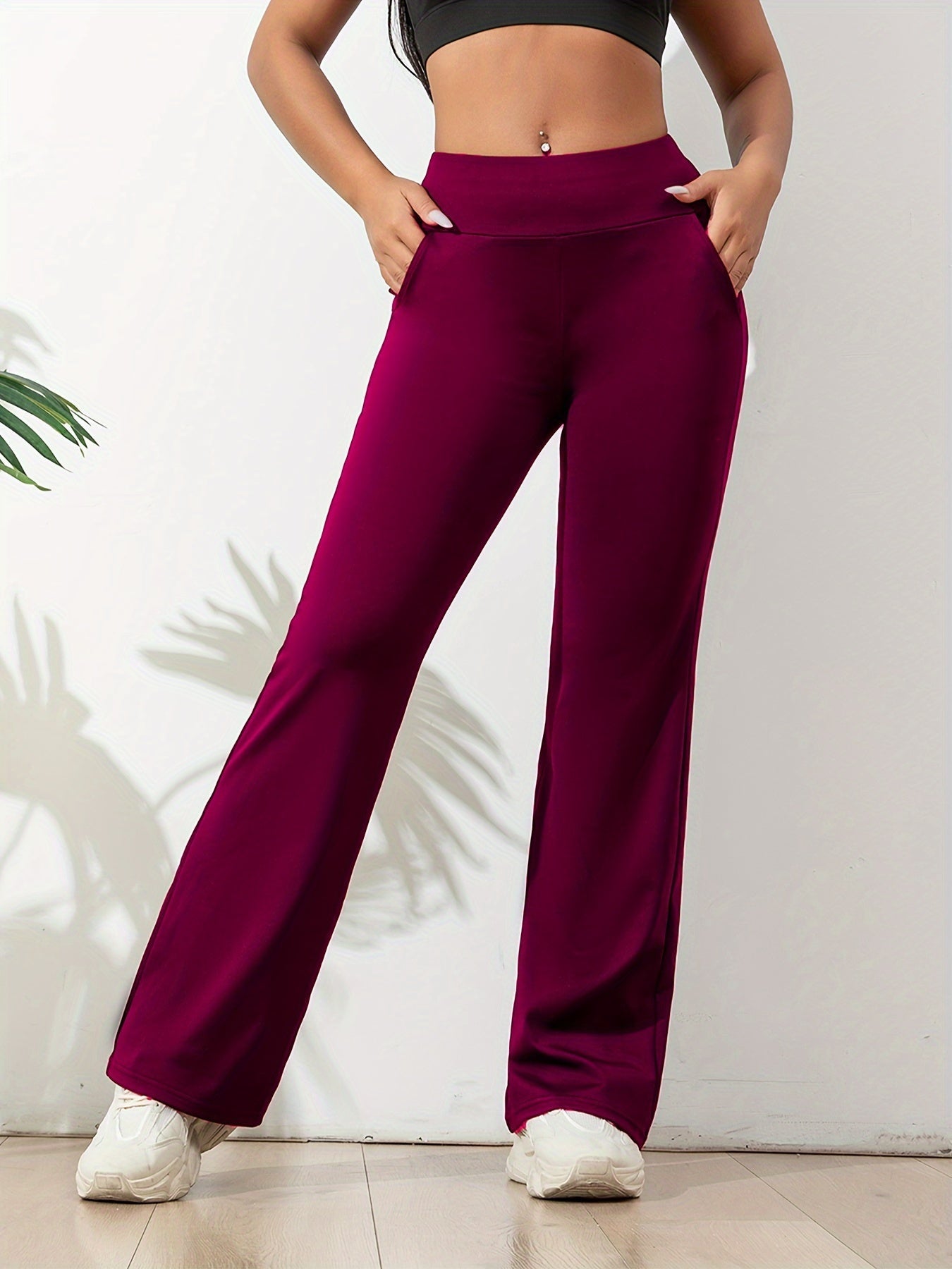 Comfortable high-waisted flared trousers - Nora