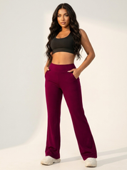 Comfortable high-waisted flared trousers - Nora