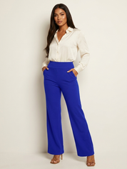 Comfortable high-waisted flared trousers - Nora