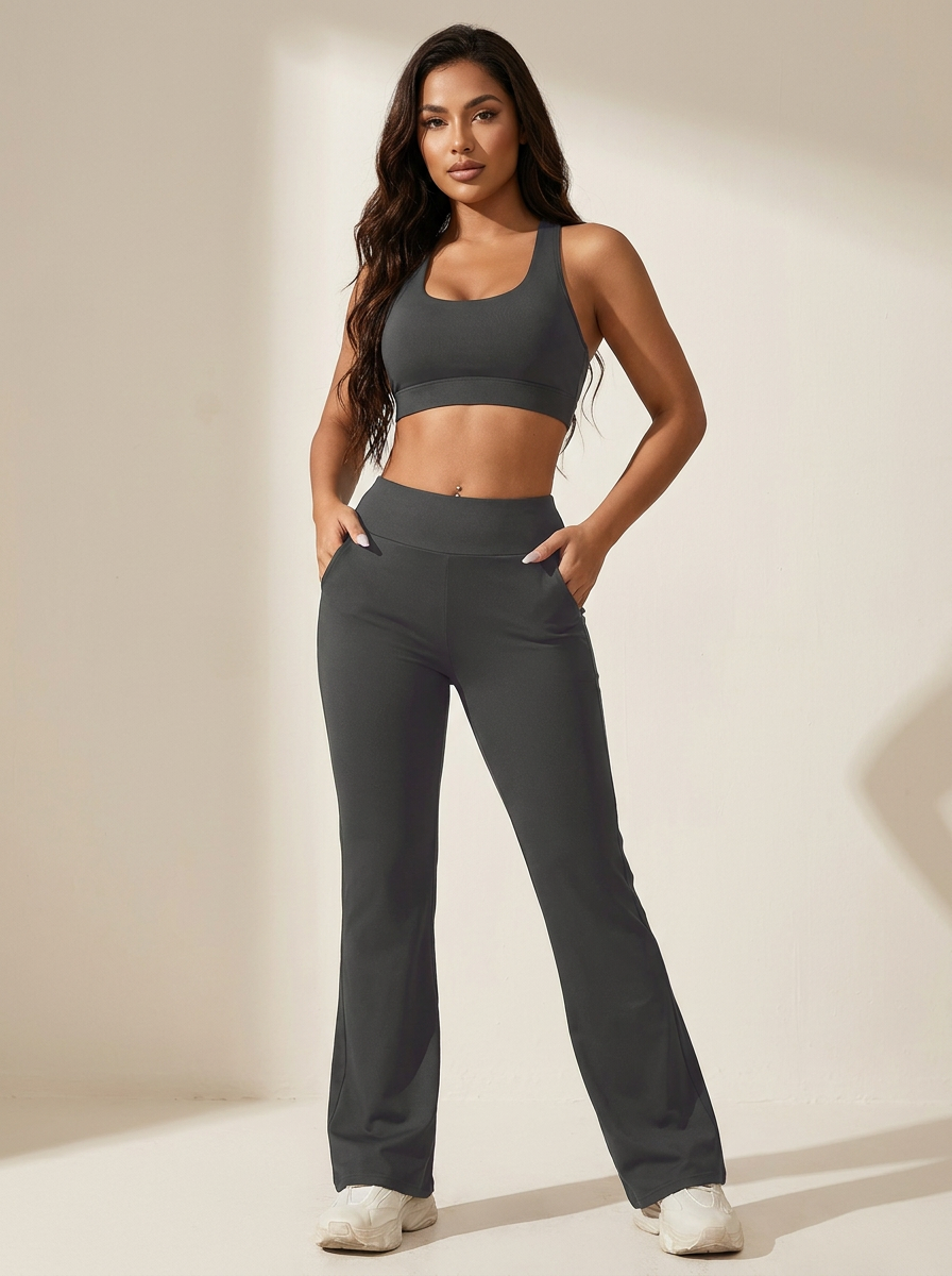 Comfortable high-waisted flared trousers - Nora