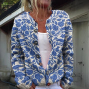 Dames Gebreid Vest – Kleurrijk Patroon met Knopen