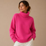 Dames Gebreide Coltrui – Losvallend met Lange Mouwen Blauw / S - AIDA LENA
