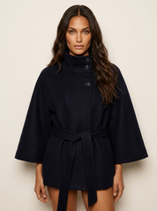 Dames Cape Jas – Luxe Breasted Korte Jas