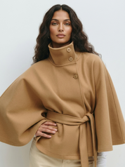 Dames Cape Jas – Luxe Breasted Korte Jas