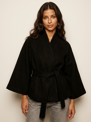 Dames Cape Jas – Luxe Breasted Korte Jas