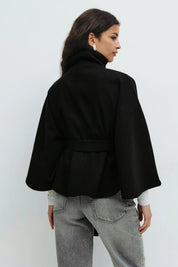 Dames Cape Jas – Luxe Breasted Korte Jas