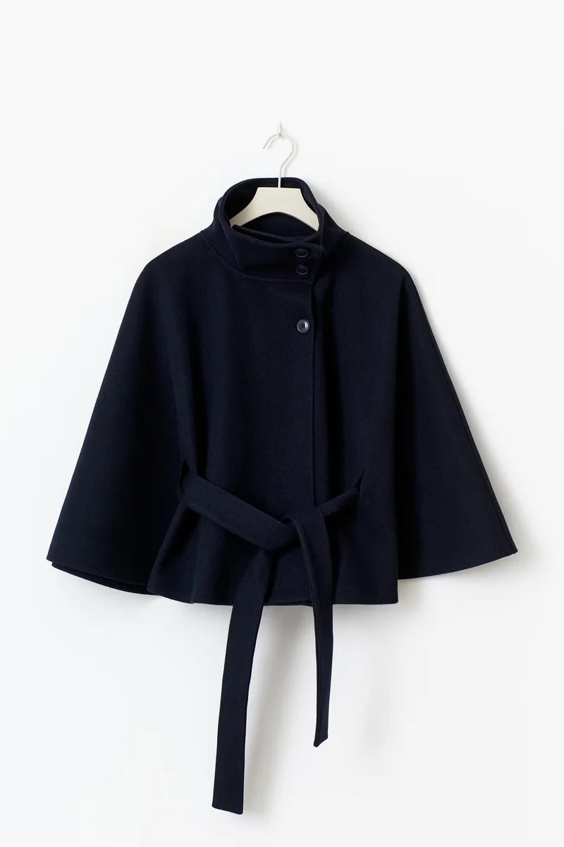 Dames Cape Jas – Luxe Breasted Korte Jas