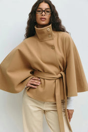 Dames Cape Jas – Luxe Breasted Korte Jas