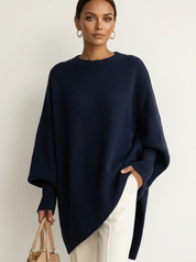 Dames Gebreide Trui – Oversized Model met Ronde Hals