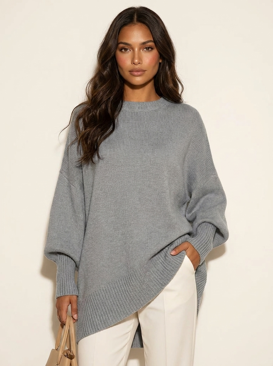 Dames Gebreide Trui – Oversized Model met Ronde Hals