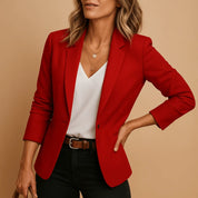 Dames Getailleerde Blazer – Effen Model met Lange Mouwen