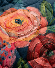 Dames Gewatteerde Jas – Bloemenprint met Opstaande Kraag