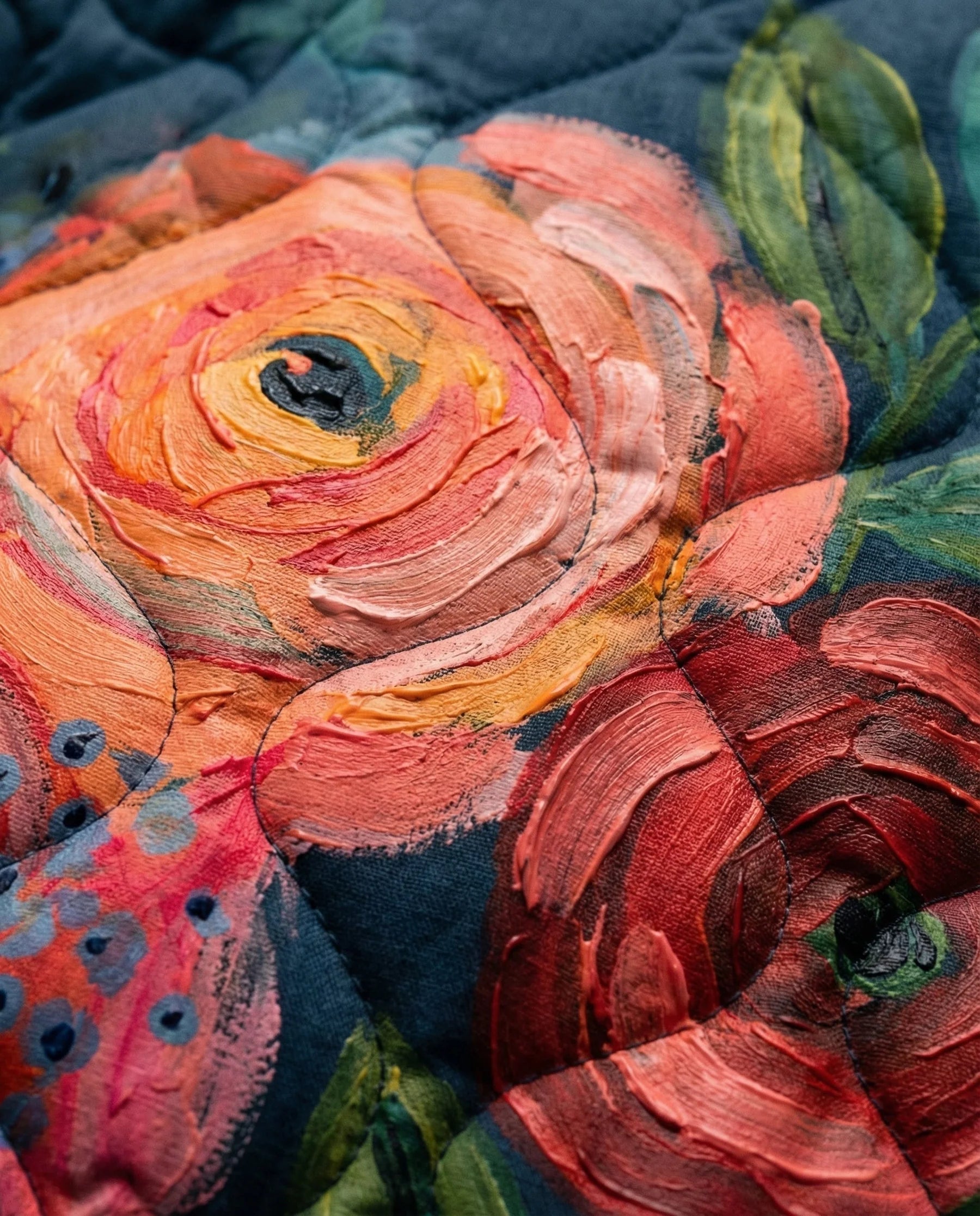 Dames Gewatteerde Jas – Bloemenprint met Opstaande Kraag