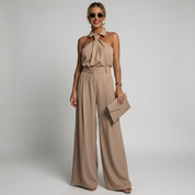 Elegant halter jumpsuit with wide legs - Amélie