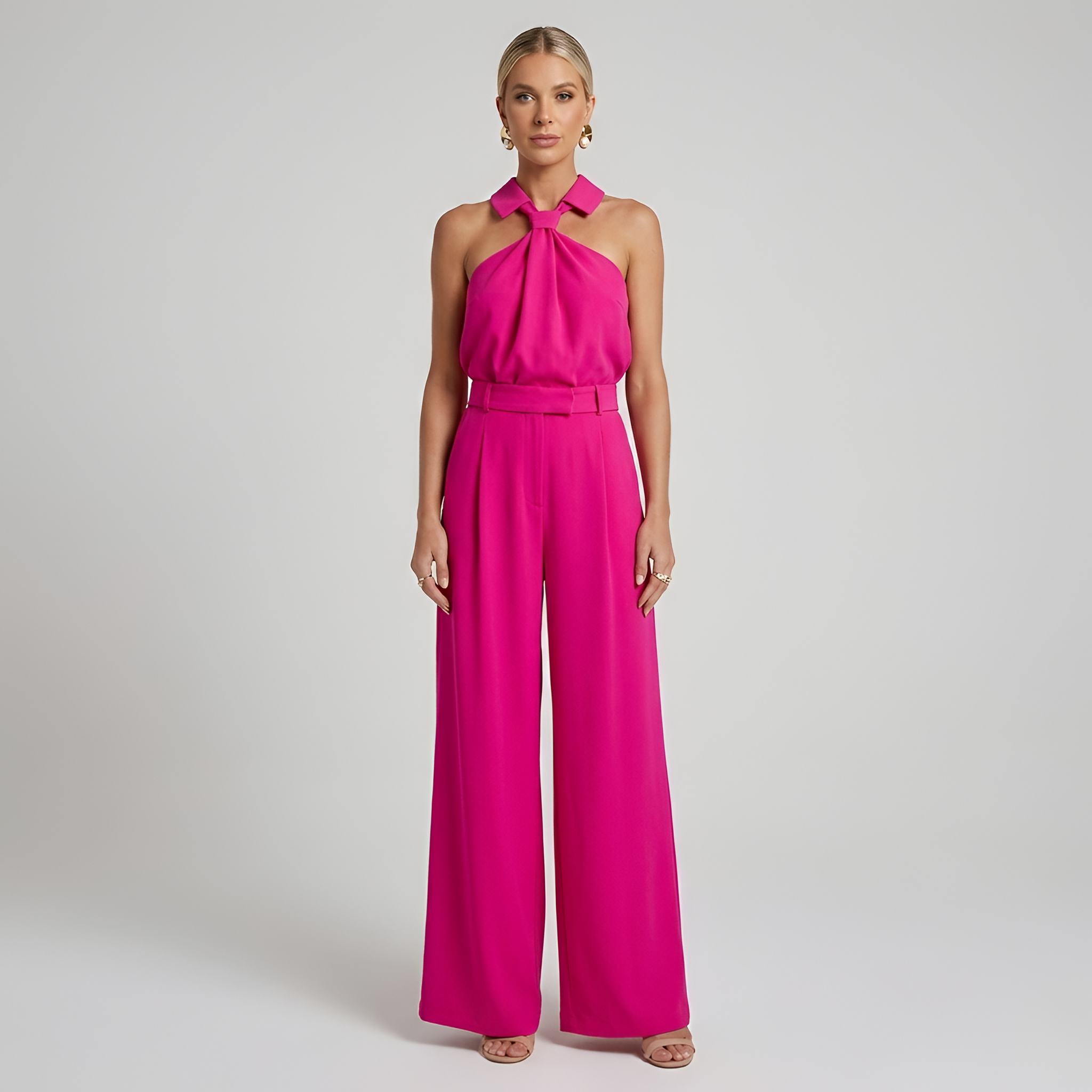 Elegant halter jumpsuit with wide legs - Amélie