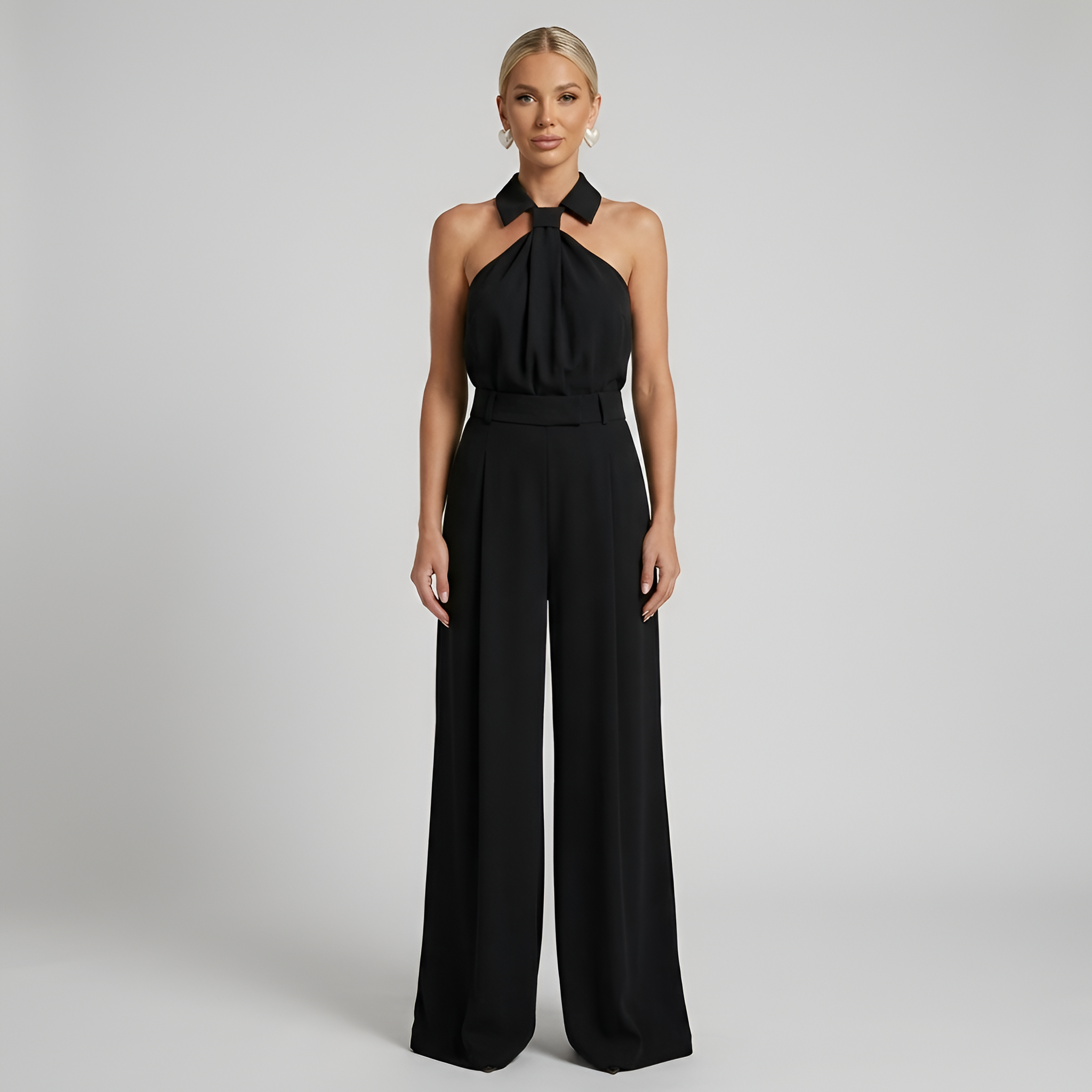 Elegant halter jumpsuit with wide legs - Amélie