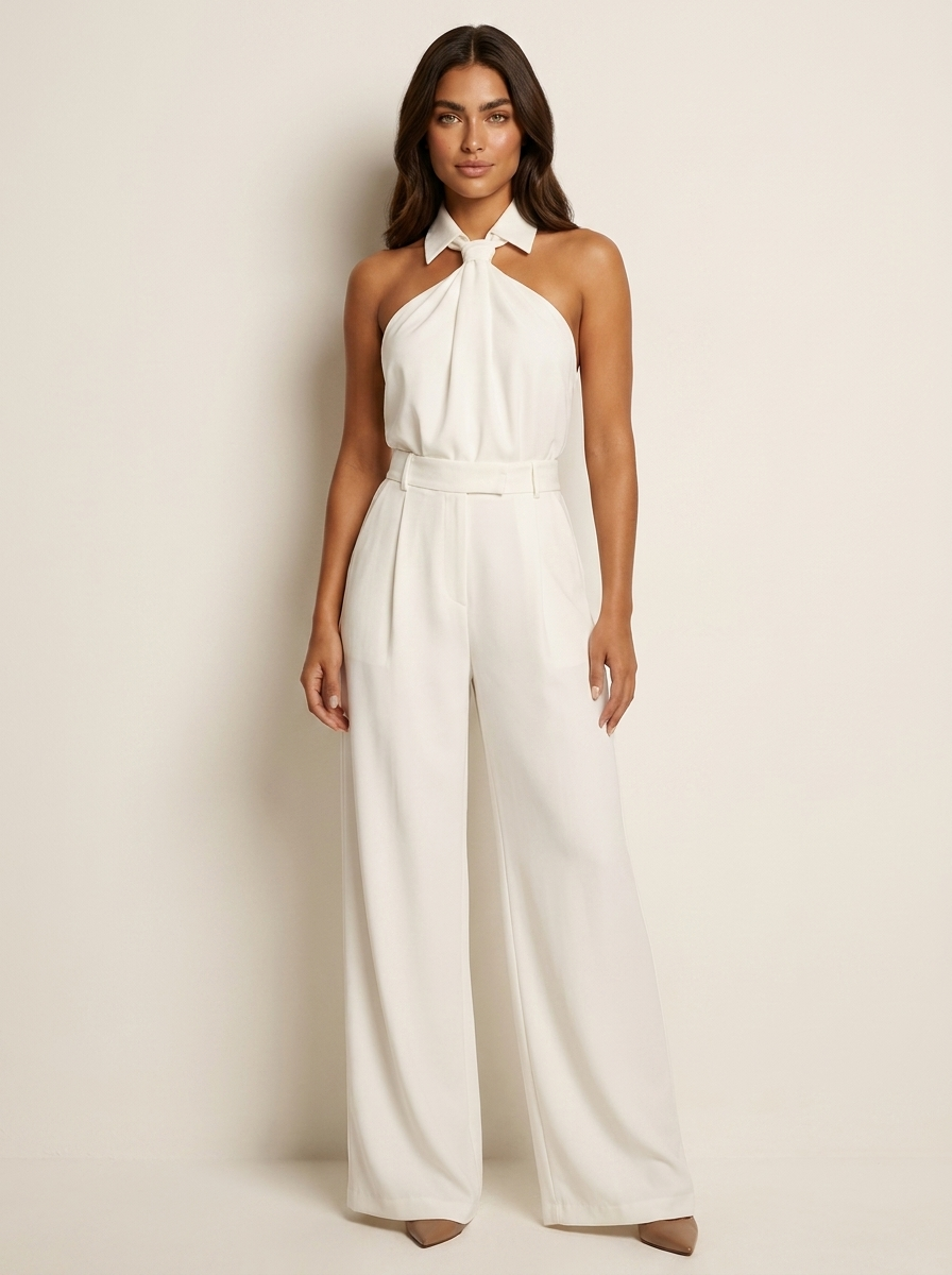 Elegant halter jumpsuit with wide legs - Amélie