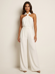 Elegant halter jumpsuit with wide legs - Amélie