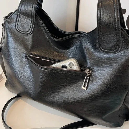 Dames Handtas met Schouderriem – Meerdere Ritsvakken