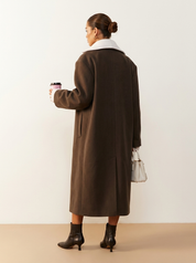 Dames Lange Jas – Oversized Model met Dubbele Knoopsluiting