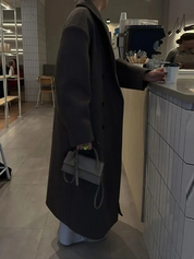 Dames Lange Jas – Oversized Model met Dubbele Knoopsluiting