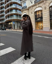 Dames Lange Jas – Oversized Model met Dubbele Knoopsluiting