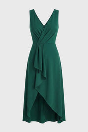 Dames Maxi Jurk – Overslagmodel met V-Hals en Volant Paars / XS - AIDA LENA