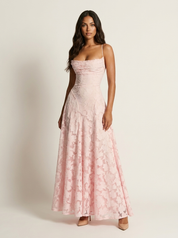 Luxury floral jacquard maxi dress - Amélie