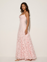 Luxury floral jacquard maxi dress - Amélie