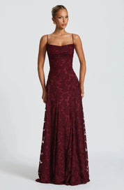 Luxury floral jacquard maxi dress - Amélie