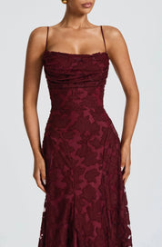 Luxury floral jacquard maxi dress - Amélie