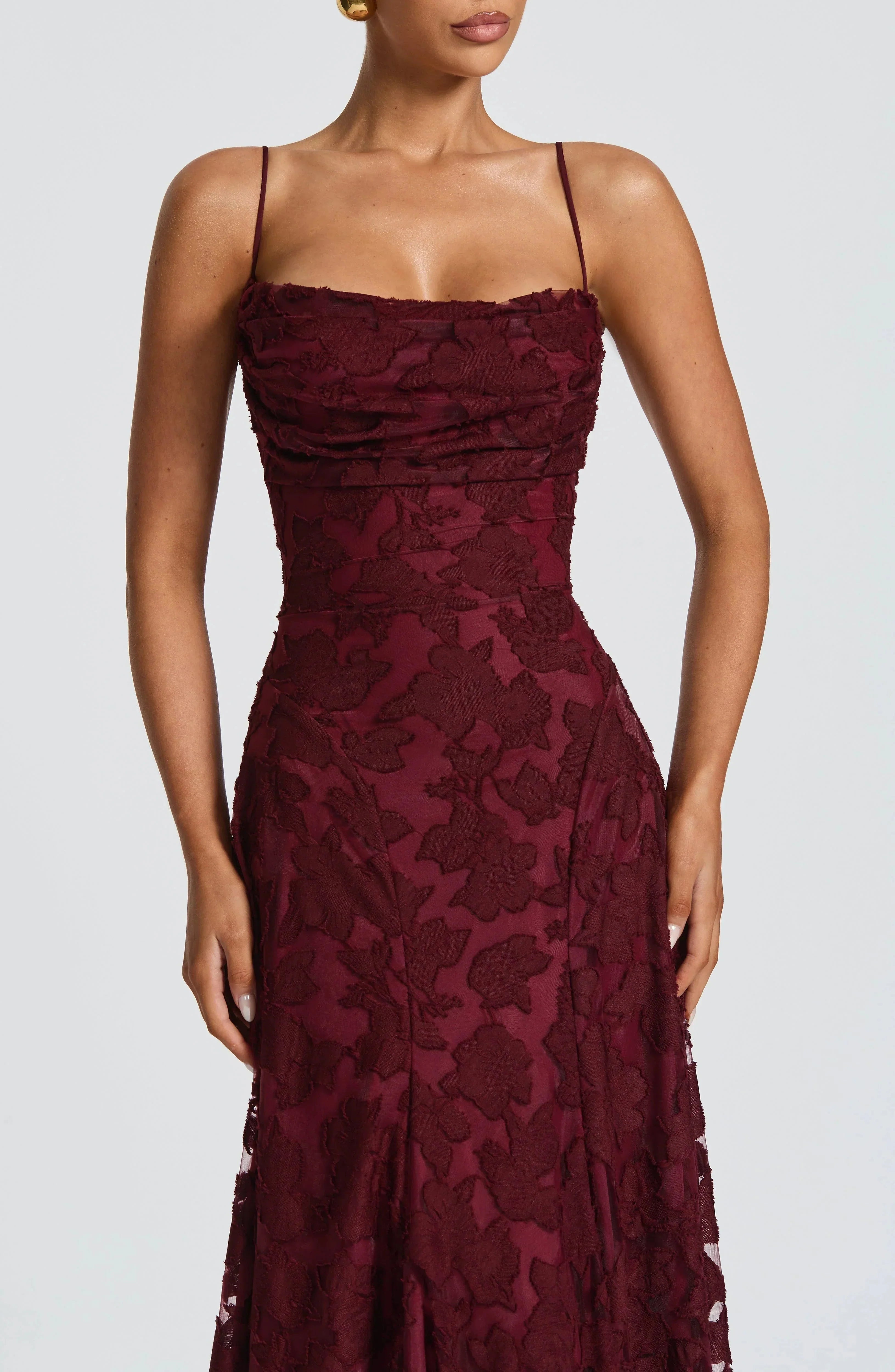 Luxury floral jacquard maxi dress - Amélie