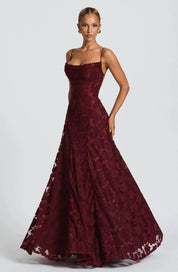 Luxury floral jacquard maxi dress - Amélie