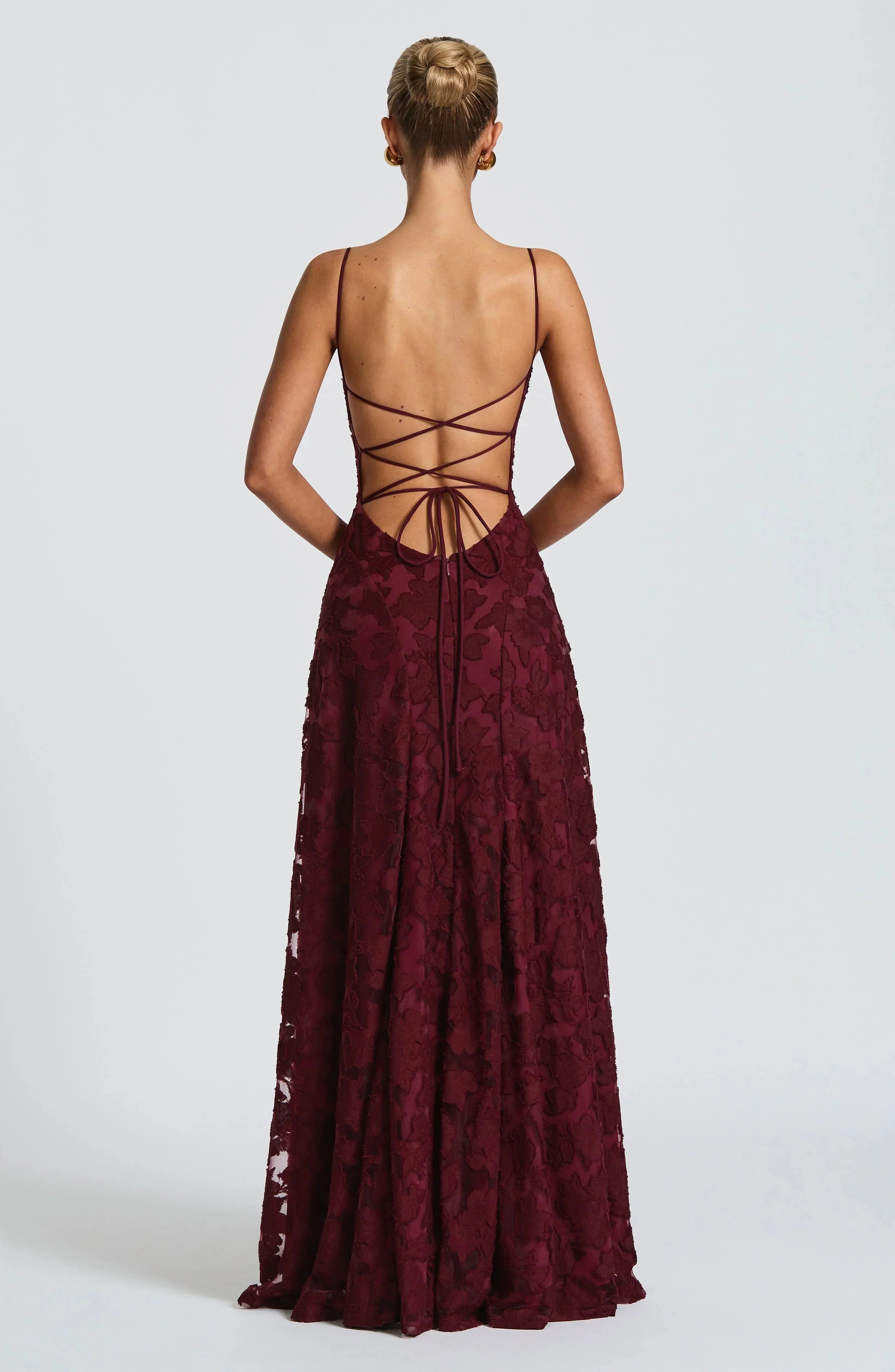 Luxury floral jacquard maxi dress - Amélie