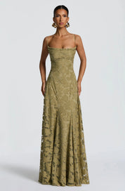 Luxury floral jacquard maxi dress - Amélie