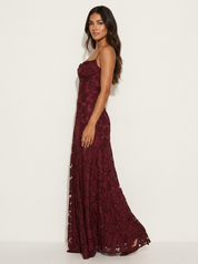 Luxury floral jacquard maxi dress - Amélie
