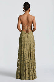 Luxury floral jacquard maxi dress - Amélie
