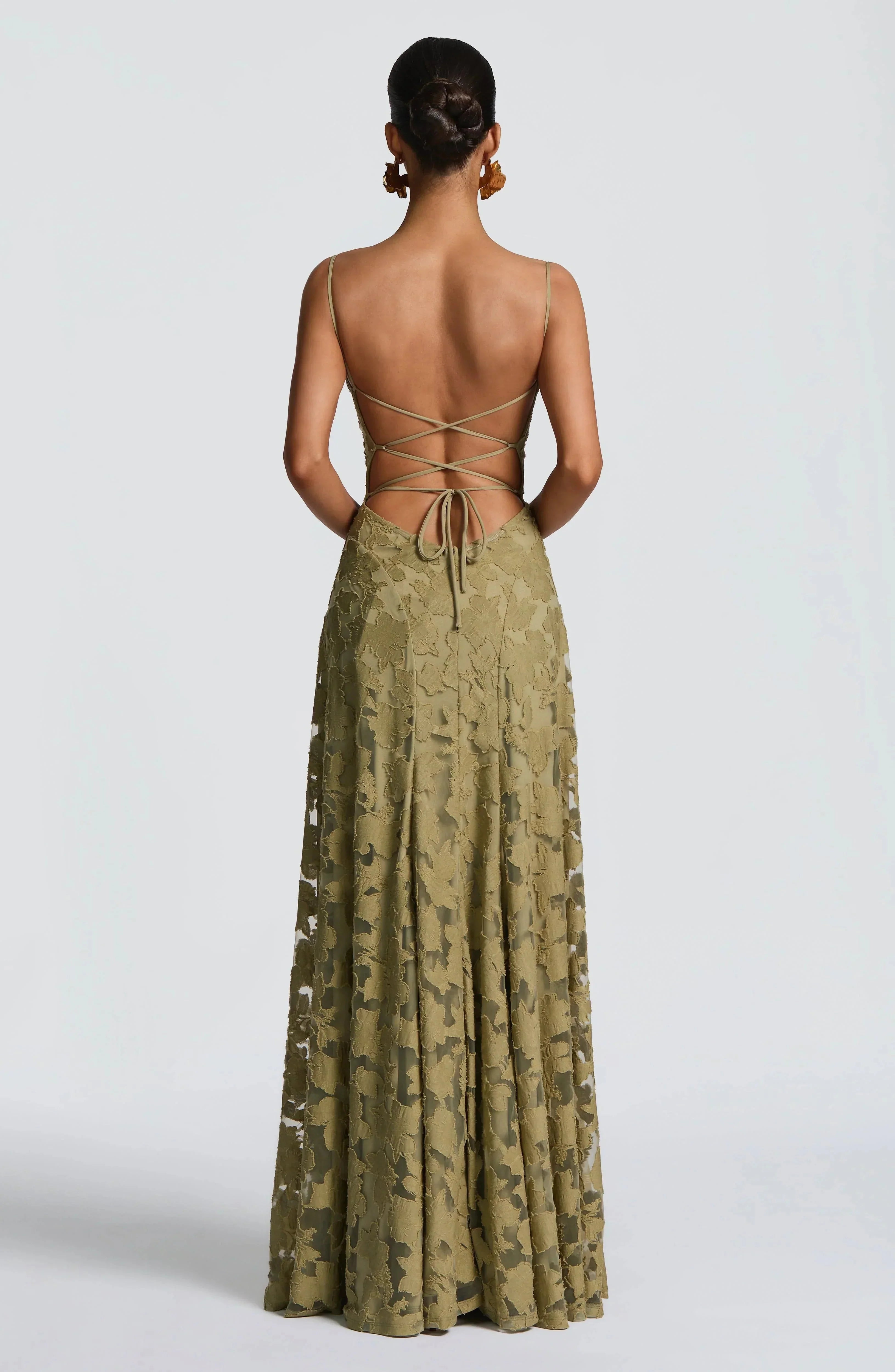 Luxury floral jacquard maxi dress - Amélie