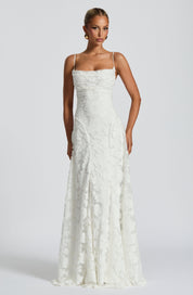 Luxury floral jacquard maxi dress - Amélie