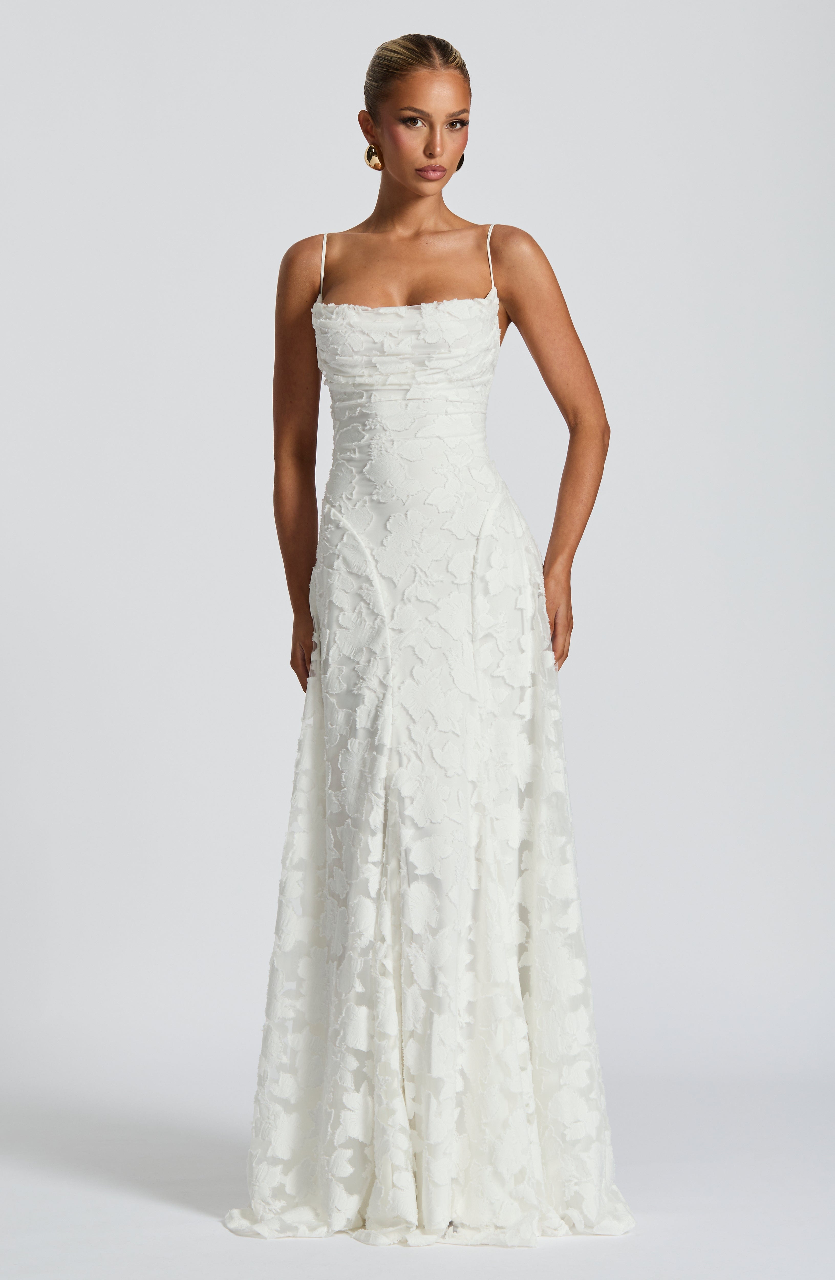 Luxury floral jacquard maxi dress - Amélie