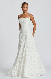 Luxury floral jacquard maxi dress - Amélie