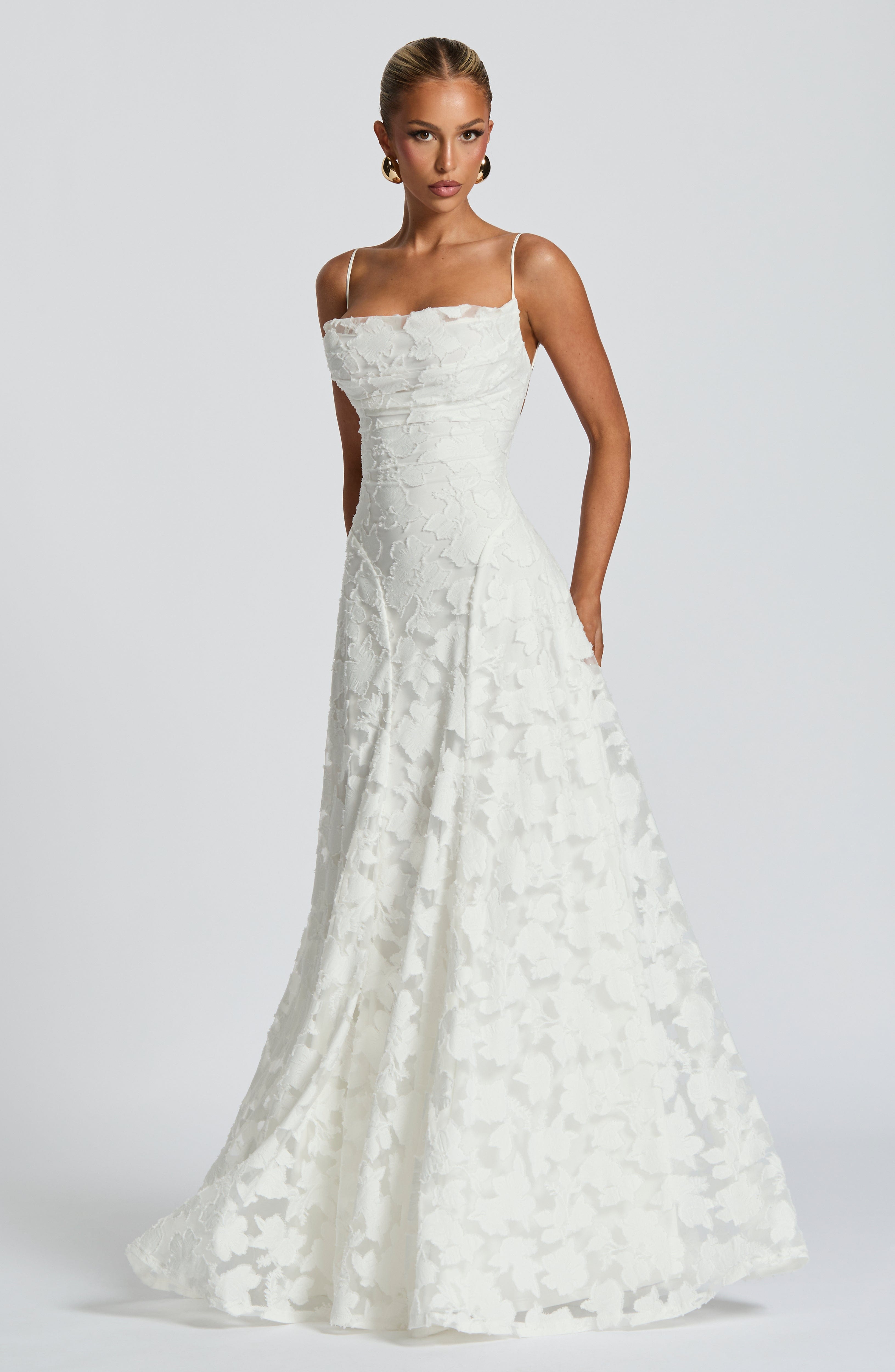 Luxury floral jacquard maxi dress - Amélie