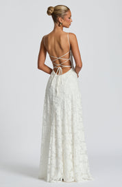Luxury floral jacquard maxi dress - Amélie