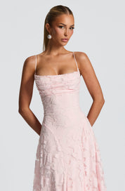 Luxury floral jacquard maxi dress - Amélie